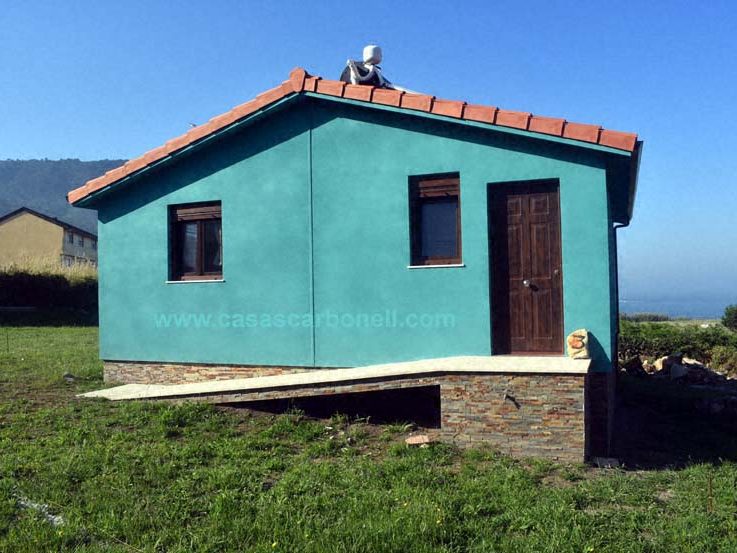 Casas de madera en Galicia, unidad con acabado SATE