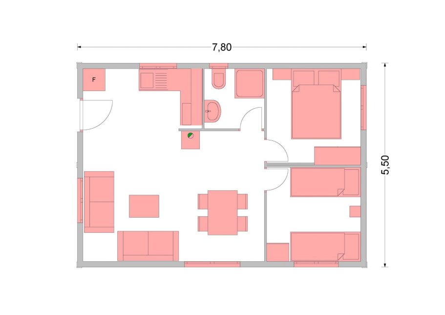 Casas de madera en oferta, plano de planta