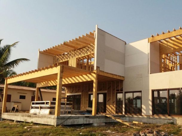 Construcción de vivienda prefabricada en Angola, revestimiento de tablero de cemento