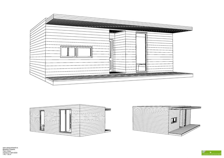 Oferta casas de madera, infografia 3D